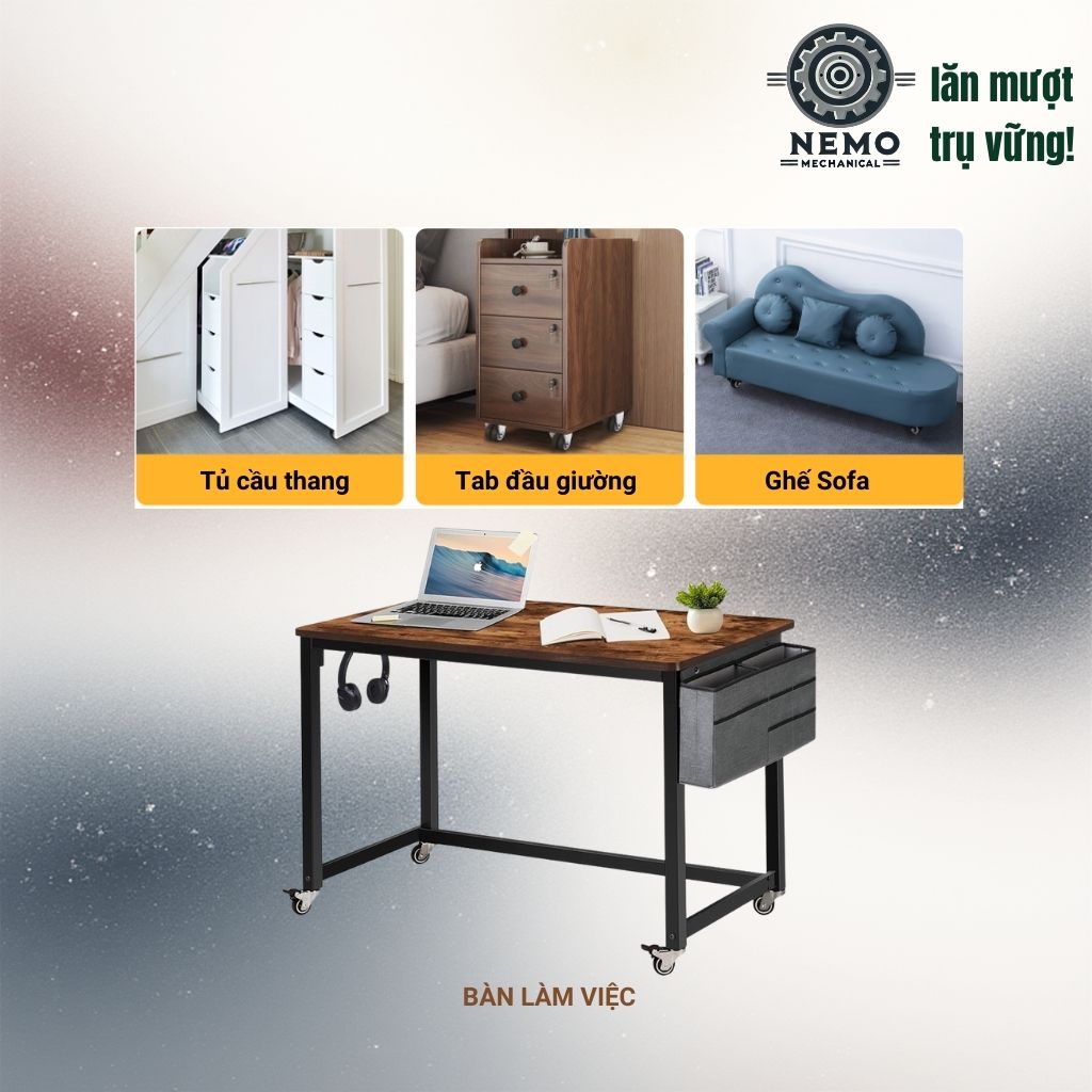 Bánh Xe TPR Nội Thất Cao Cấp – Chống Ồn, Không Xước Sàn (D40, D50)